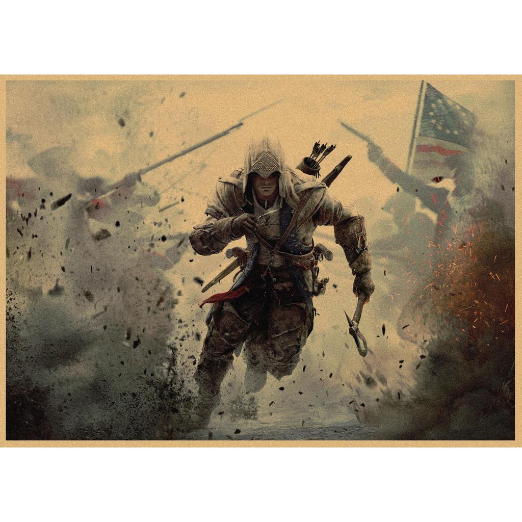 Assassin's Creed Retro Kraft Paper Wall Poster Mural 250