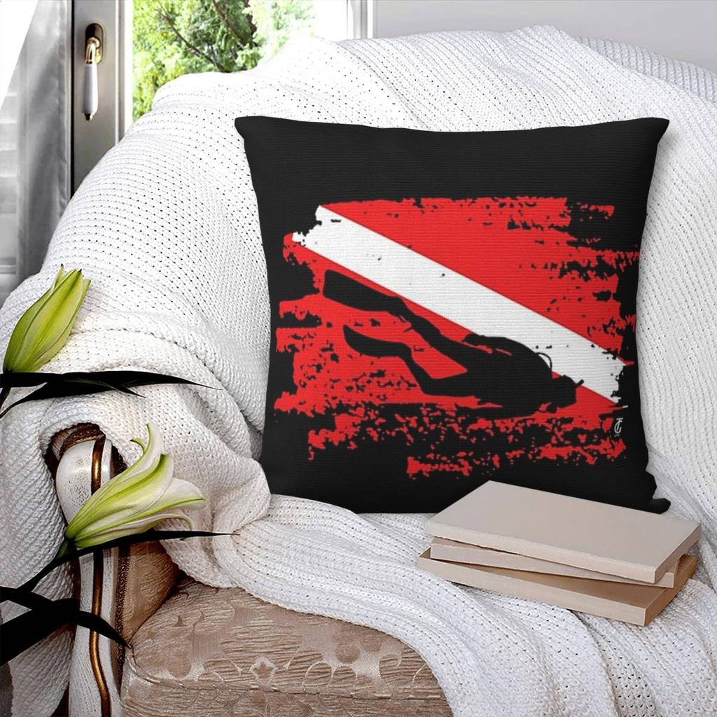 Dive Scuba Diver Square Pillowcase Pillow Cover Polyester Cushion Decor Comfort Throw Pillow for Home Car