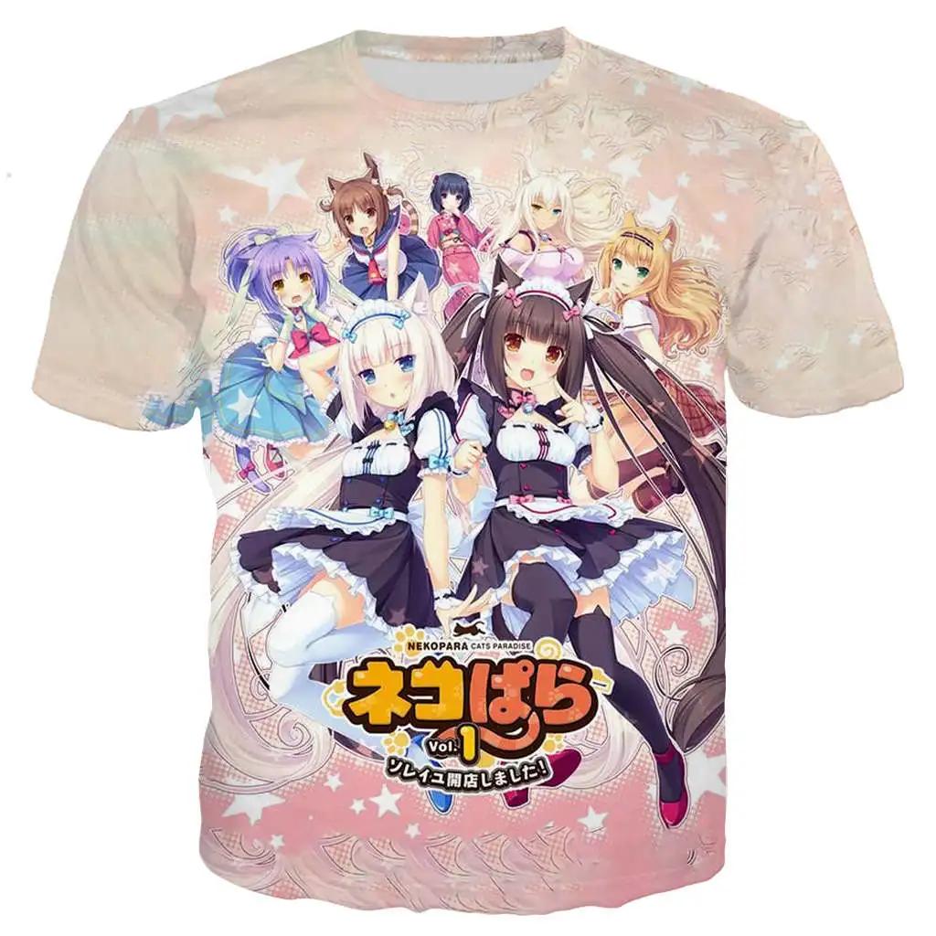 New Cool Men Women Nekopara Chocolate Vanilla 3D Printed Cute Anime Harajuku Style Street Comfortable Casual Short Sleeve T-shirt