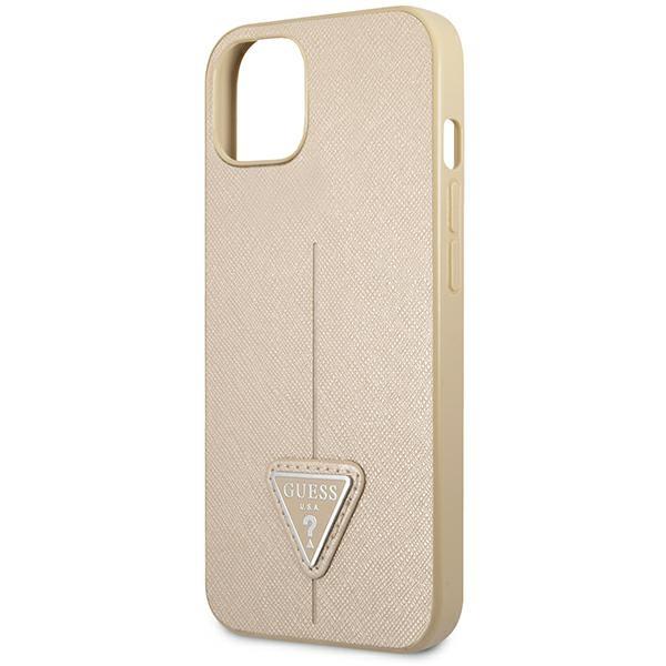 Guess Guhcp14Spsatle Iphone 14 / 15 / 13 6.1 Beżowy/Beige Hardcase Saffianotriangle Logo