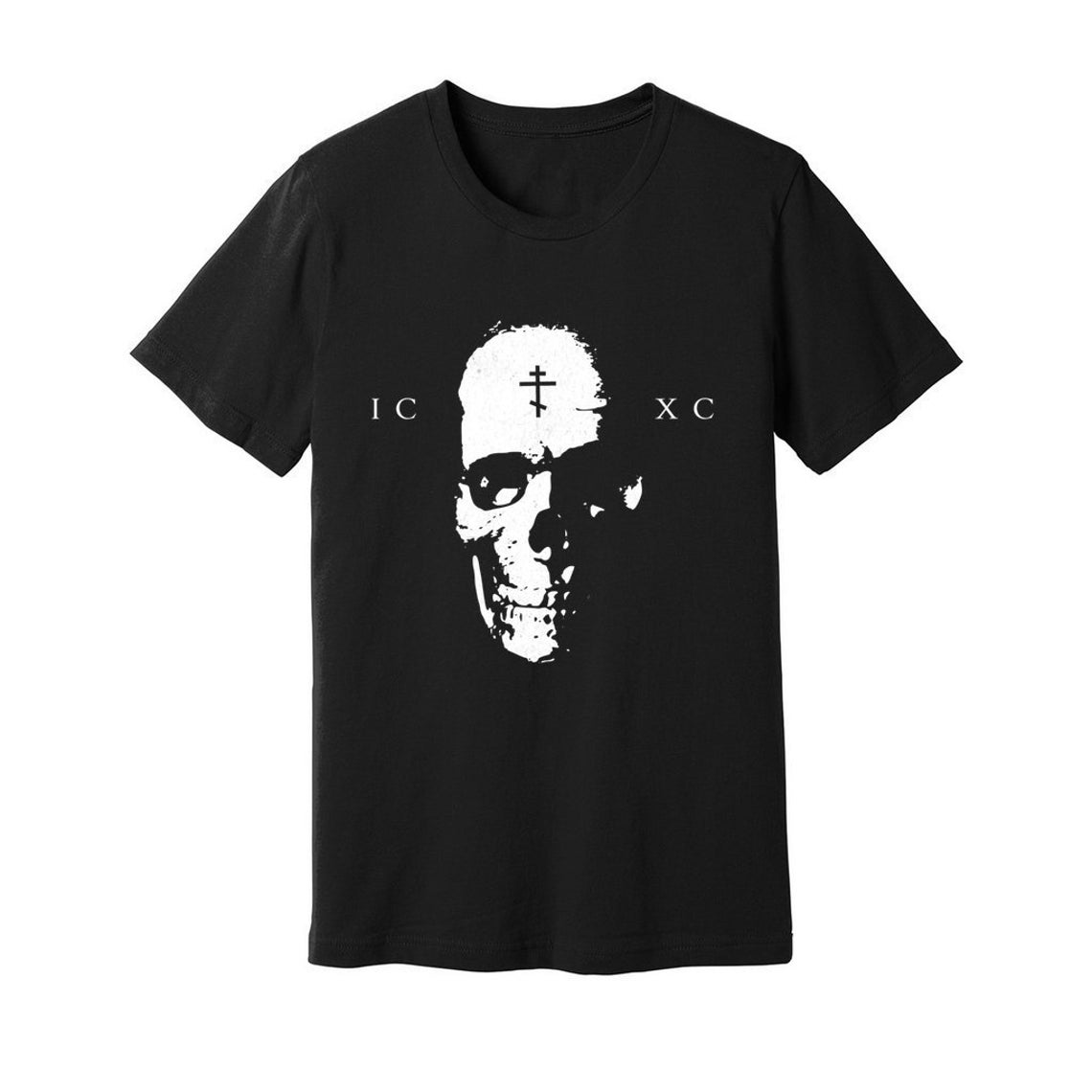 ICXC Christian Orthodox Skull Divine Liturgy Orthodox Church Gift TShirt 100 Cotton ONeck Short Sleeve Casual Mens Tshirt S