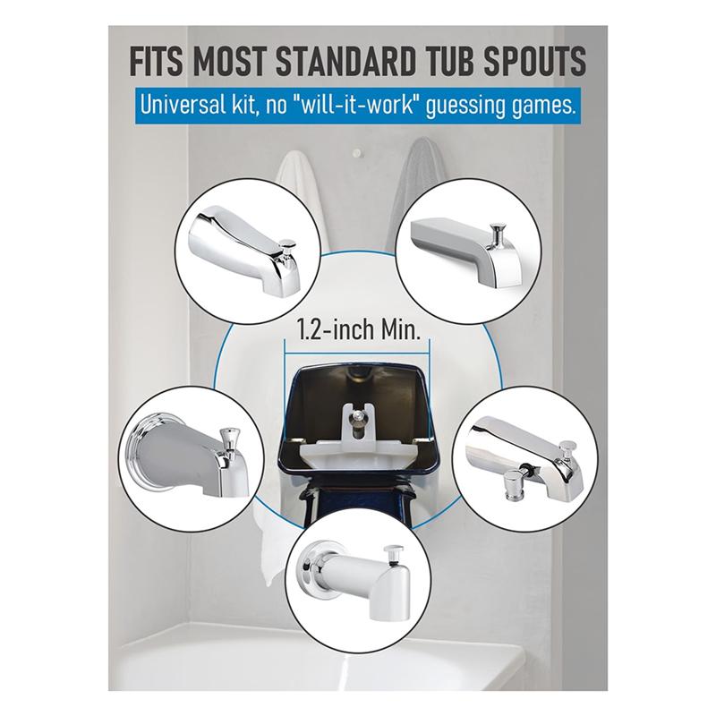 B97A-2-Pack Universal Tub Spout Diverter Repair Kit, Leak-Proof Bathtub Faucets Repair Replacement Parts