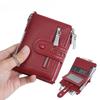 Women's Wallet with Keychain Strap Card Holder Coin Zip Pocket Ins Style Short Bifold Purse