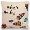 Feather Pattern Decorative Letters Cushion Cover Beautiful Word Be Brave Kind Dream Home Decor Sofa Throw Pillow Case