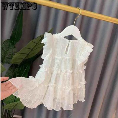 Girls Summer Dress Baby Girl Princess Skirt Sweet Tutu Skirt Children's Dress Baby Skirt Thin Cake Skirt Sleeveless A-Line Skirt