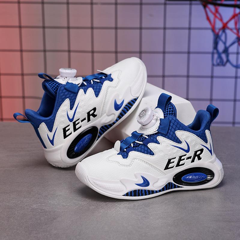 Gutter sportssko vår og høst nye skinn vanntett roterende spenne lett mellomskole og universitetsbarn student trening prakt