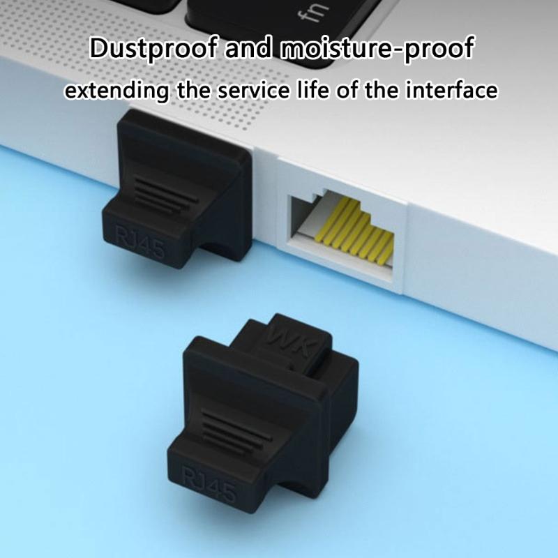10Pcs RJ45 Port Protectors Dust Dirt Blanking Patching Panel Routers Networking Protectors Cover for Ethernet Routers