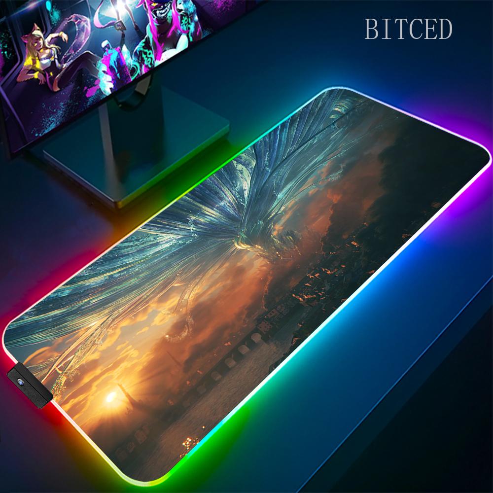 Rgb Final Fantasy Mouse Pad Laptop Mousepad Gaming Cool Mouse Mat Large Gamer Mousepads Speed Cool LED Desk Mat with Backlight