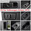 Head Lamp / Window Lift / Water Cup Panel / Glove Box Cover Trim For Volkswagen Arteon 2018 - 2024 ABS Carbon Fiber Accessories