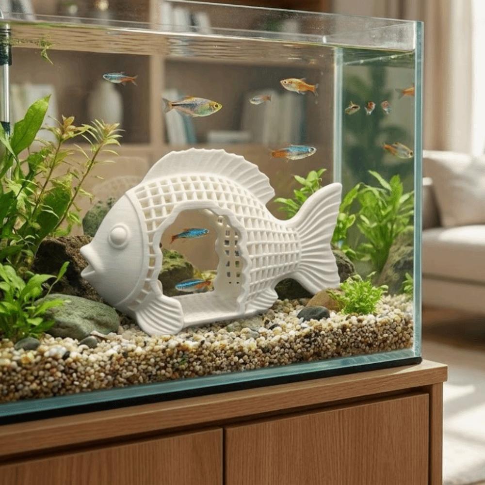 Non-Toxic Fish Shrimp Shelter Plastic Reptile Habitat Underwater Hiding House Office Decor