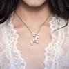 Simple puppy flower pendant necklace niche design sense fashion collarbone chain versatile light luxury high-end jewelry women