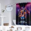 1pc K-Pop Demon Hunters print waterproof shower bathroom partition privacy hanging curtain with 12 hooks easy installation