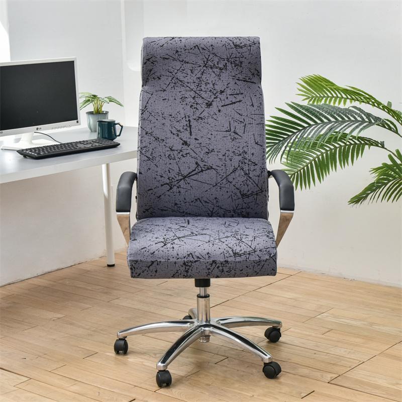 Geometry Computer Chair Cover Elastic Office Chair Cover Non-Slip Rotating Seat Slipcover Universal Armrest Chair Protector Case