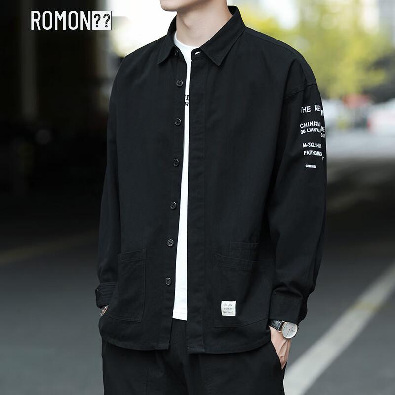 Romon Men s 100% Cotton Long-Sleeve Casual Plain Shirt 2XL