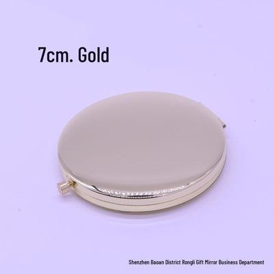 Gravierbarer doppelseitiger klappbarer Metall-Schminkspiegel - Tragbar & Hochwertig