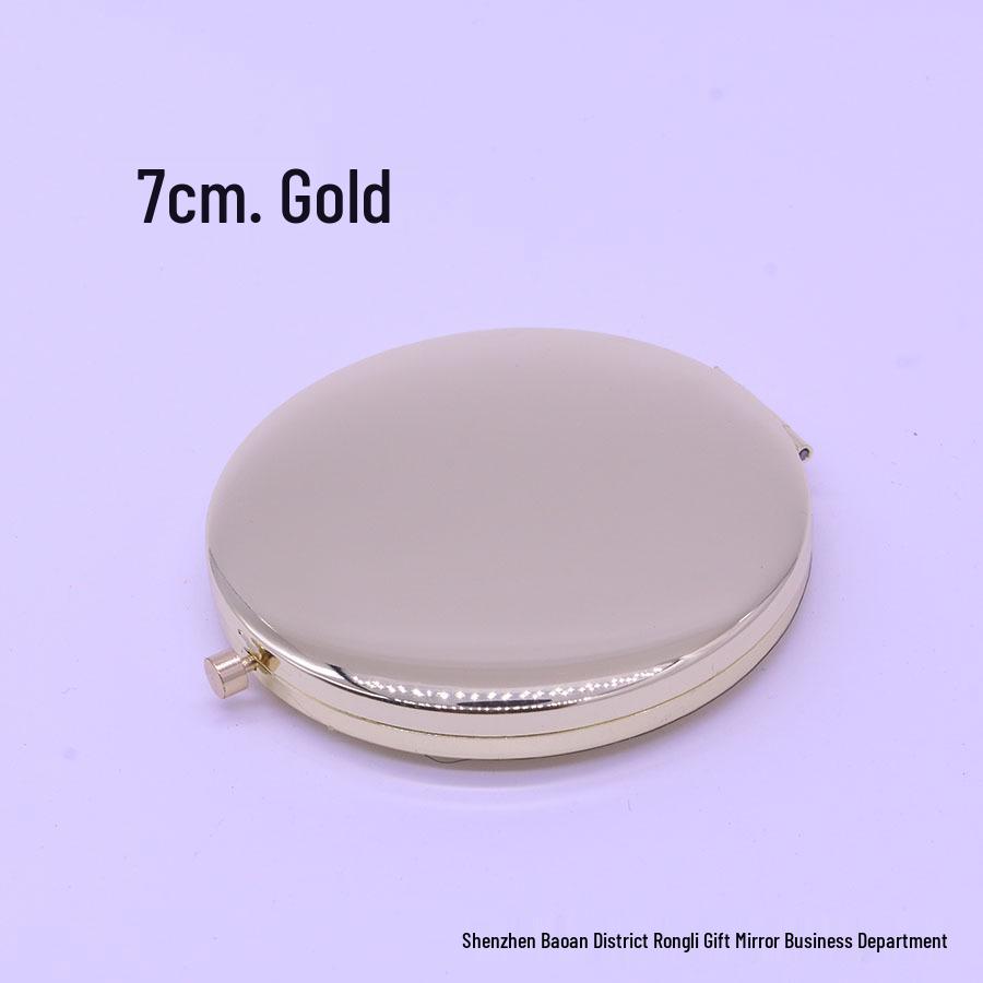 

Металлическое складное косметическое зеркало с гравировкой, двустороннее - Портативное и высококачественное 7cm золотой
