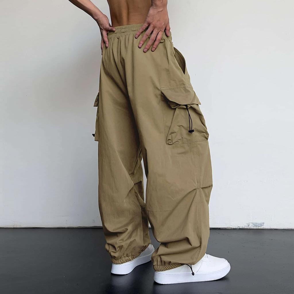 Cargo Padákové kalhoty Pánské Harajuku Oversized Streetwear Y2k Hip Hop Široké Leg Joggers Baggy Techwear Horolezecké tréninkové kalhoty