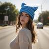 Einzigartige gestrickte Teufelshüte Minimalistische tragbare Hüte Atmungsaktive modische Hüte für Freizeit-Outfits und Treffen