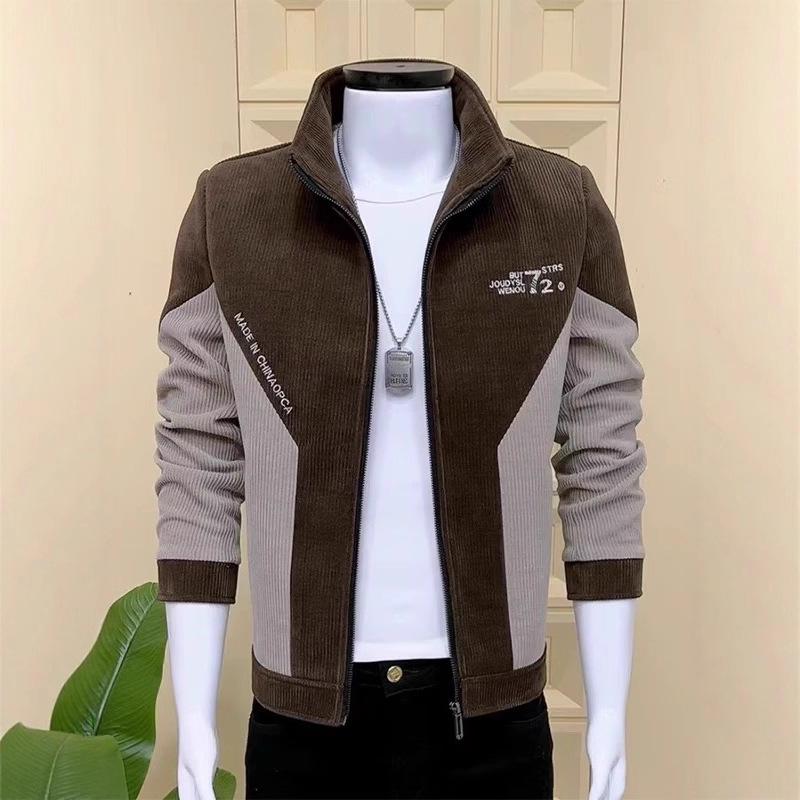 Veste Nouvelle Homme Printemps et Automne Coupe Slim Col Montant Assortiment de Couleurs Haut de Gamme Polyvalente Décontractée Veste Jeune