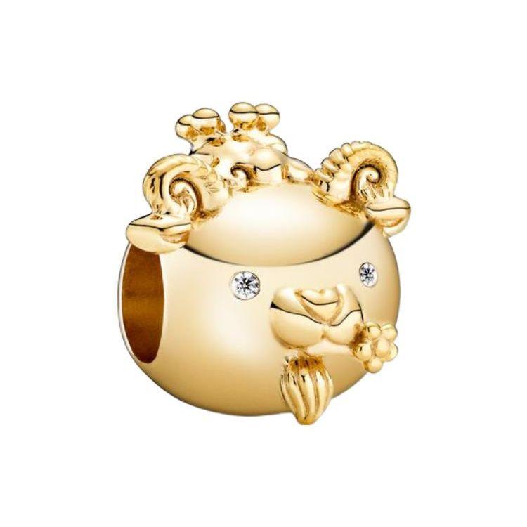 Pandora Moments Personalized Shiny Little Lamb Charm Women Charm Gold 768583C01 Gold,F