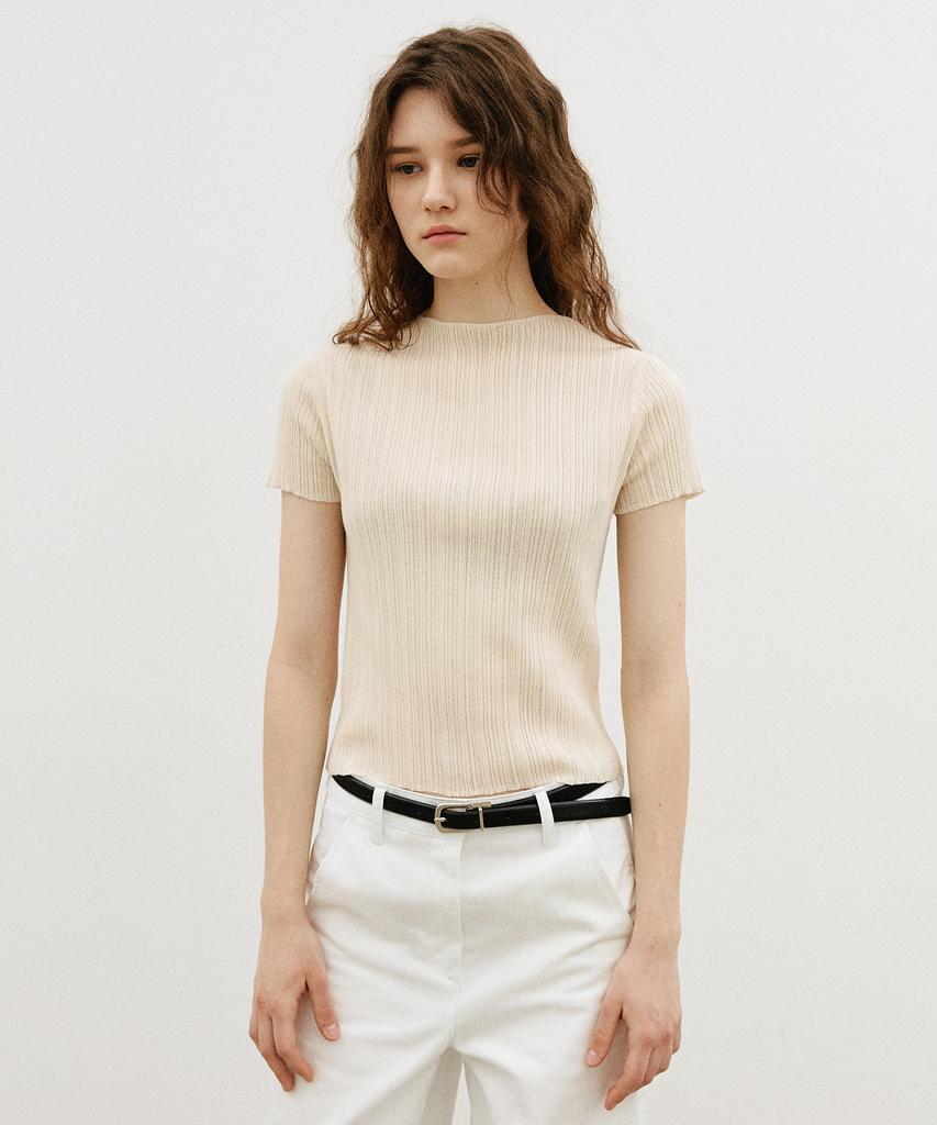 ARTID Cotton Rib Short Sleeve Knit_Butter