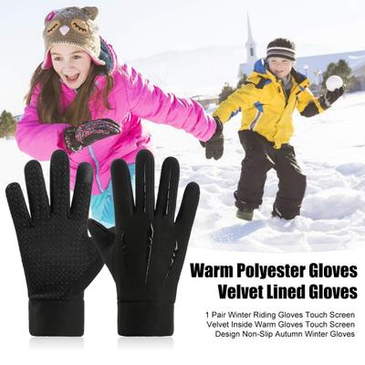1 Par Guantes de Invierno para Ciclismo Pantalla Táctil Terciopelo Interior Guantes Cálidos Diseño de Pantalla Táctil Antideslizantes Guantes de Otoño Invierno
