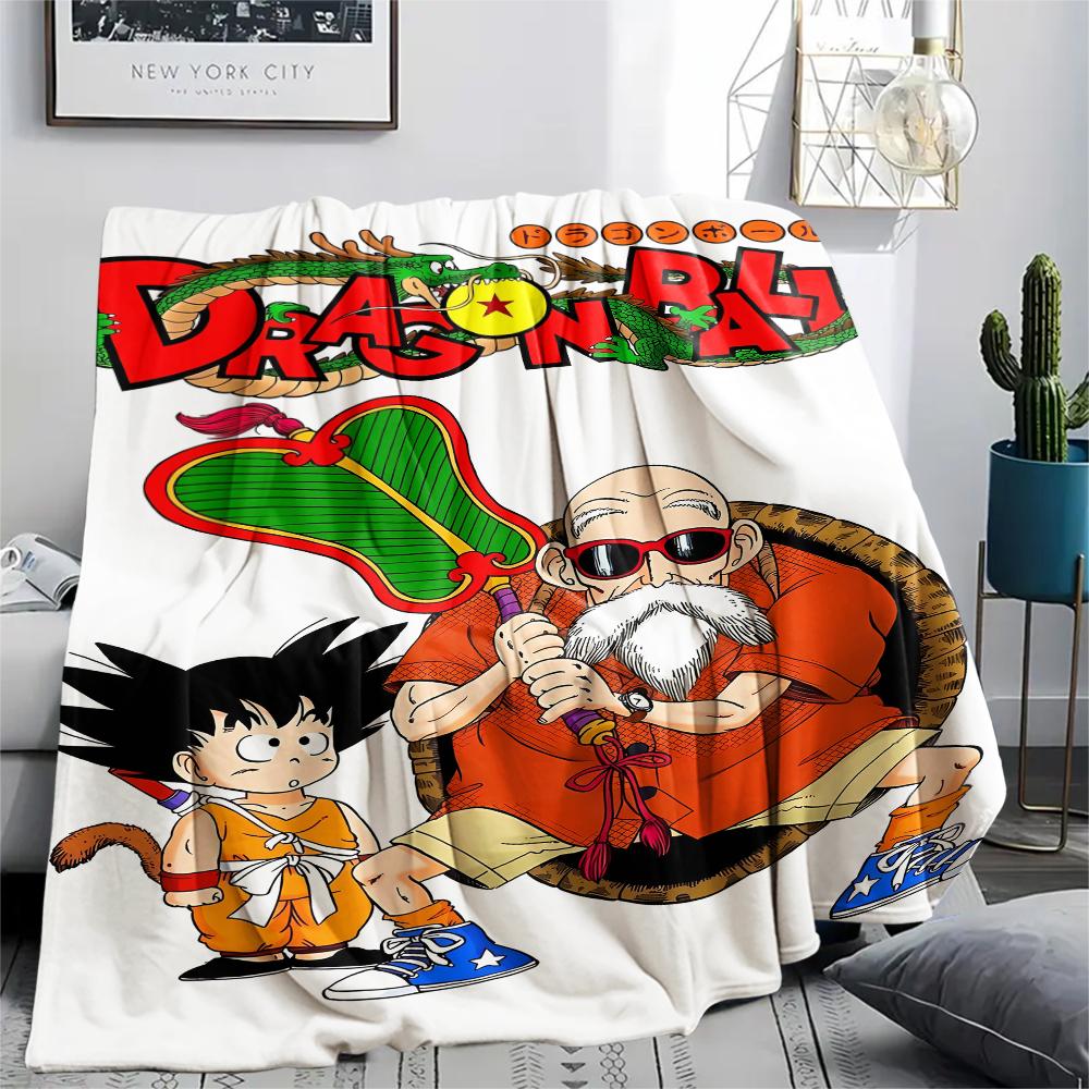 Dragon Ball Character Print Flannel Blanket High Quality Comfortable for All Seasons Home Decor Warmth and Comfort Perfect for Christmas Gifts