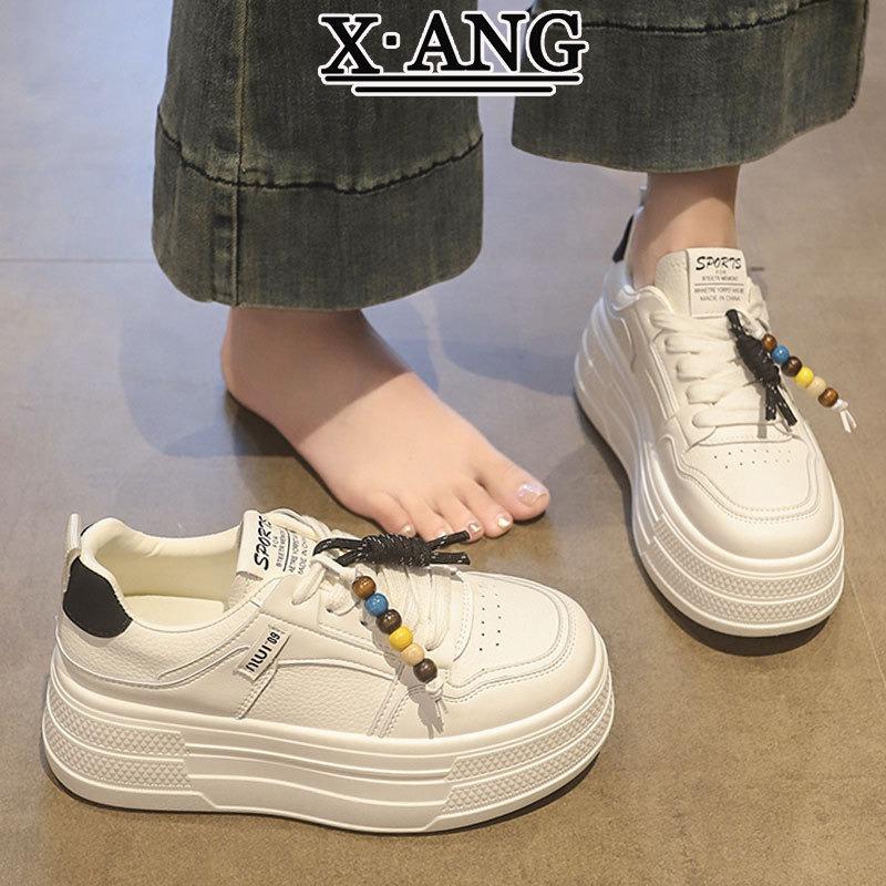 cm height increase small women's shoes leather platform white shoes women's autumn new casual sports board shoes