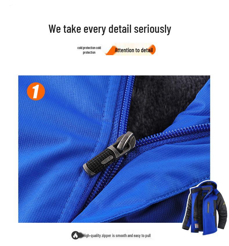 Men's Plus Size Winter Down Jacket and Pants: Fleece-Lined, Thick, Windproof, Waterproof Mountaineering Suit.