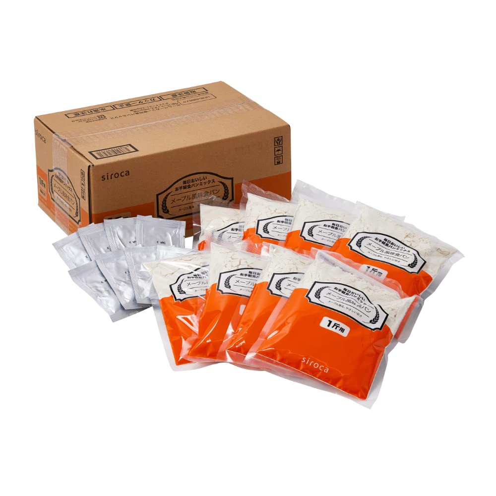 Siroca X Nippun Flour Everyday Delicious Easy Bread Maple Flavored Bread X 8 Dry Add (Nippon Mills) Mix, (260g Packs) [Includes Yeast/Just Water]