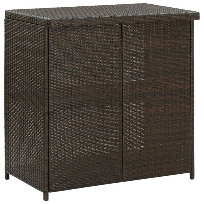 VidaXL Ensemble de bar 3 pcs Résine tressée Marron
