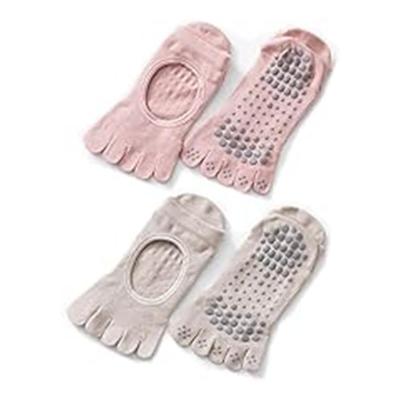 QIKEJI Pilates Yoga Sportgeruch Feuchtigkeit Starkes Set Socken, Socken, Tanz, Fitnessstudio, Übung, Fünf-Zehen-Socken, Socken, Atmungsaktiv, Antibakteriell, Widerstandsfähig,