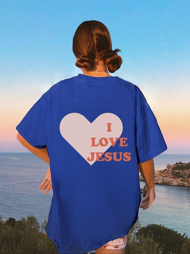 Женская хлопковая одежда с принтом «Я люблю Иисуса» — фото 6
