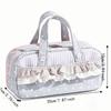 Plaid Polka Dot Lace Pencil Case Large Capacity Lace Stationery Bag Lace Pen Bag  Gift Giving