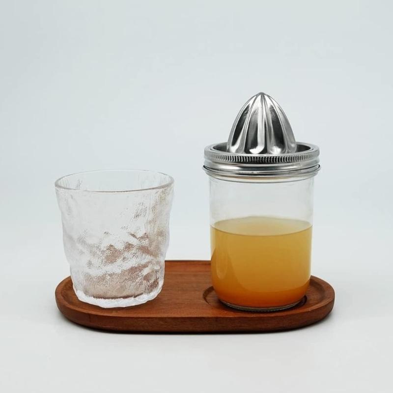 Stainless Steel Citrus Juicer Lid for 3.38inch Mason Jar Dishwasher Safe Manual Fruit Press with Ergonomic Handle