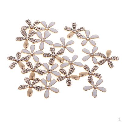 10 Stück 5 Blütenblätter Strass Gänseblümchen Blume Knopf Kristall Flachrückseite für Schmuck DIY – Bastelbedarf