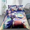 3d Print Anime Genshin Impact Keqing Bedding Set Cartoons Duvet Cover Set Comforter Bed Linen For Children Boy Decor Bedclothes