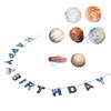Weltraum Geburtstag Flagge Astronaut Planet Spirale Banner Anzug für Party Dekorationen Kuchenstecker