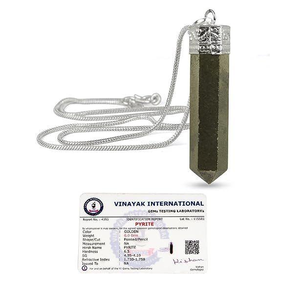 Colgante de lápiz de piedra de cristal de calidad AAA con certificado natural de cristal Reiki con certificado y cadena de metal para curación y piedras preciosas curativas de cristal