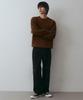 NODU Ribbed Raglan Diagonal Knit [Brown]