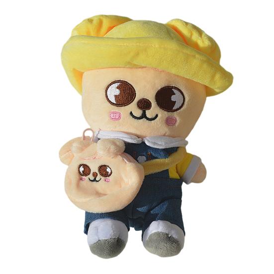 Cartoon Animal Plush Toy Backpack Pig with Removable Clothes Fox Chick Wolf Bear Cat Rabbit Dog