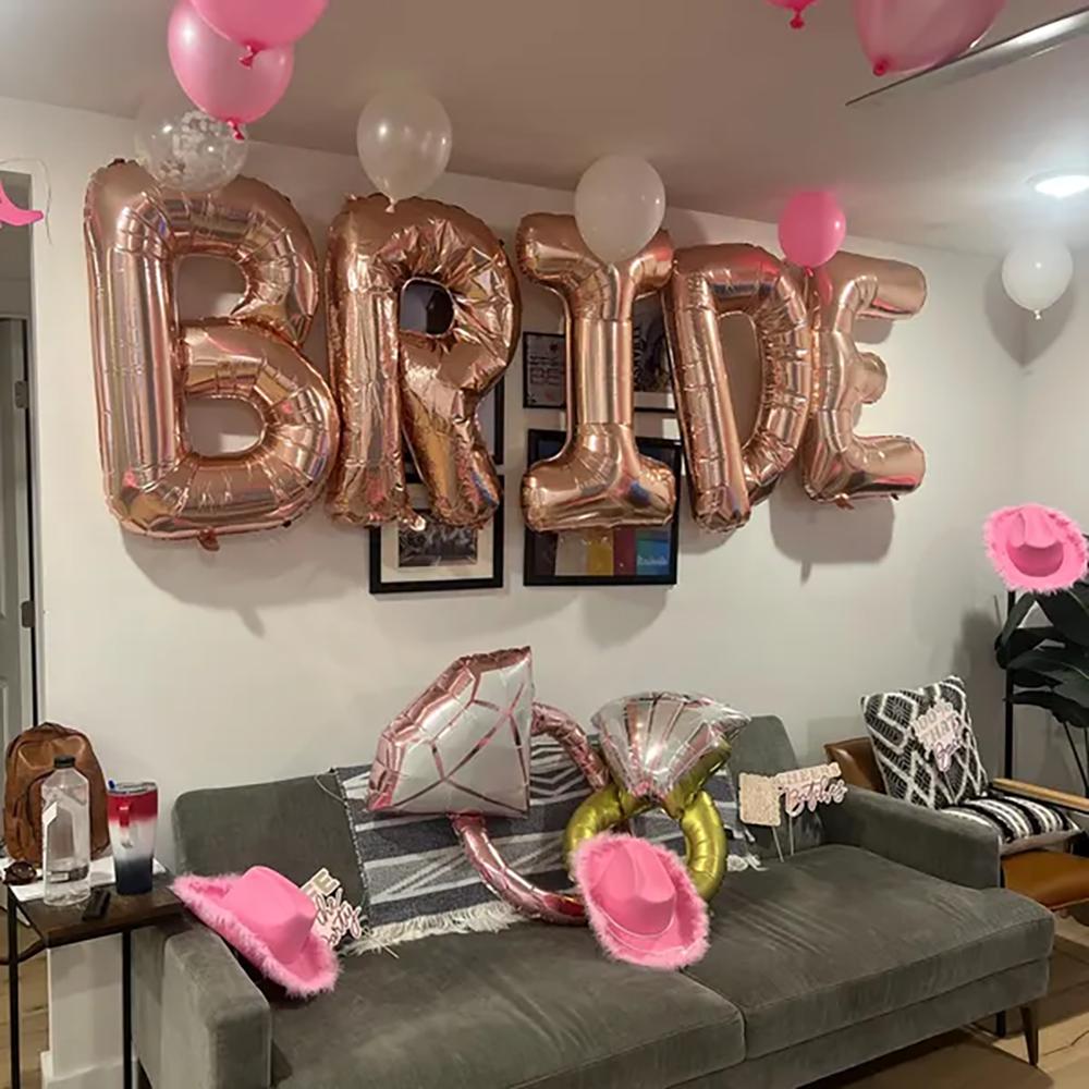 Jumbo BRIDE Balloon Letters Bachelorette Party Wedding Tabletop Table Scatter Centerpiece Decoration Bridal Shower Engagement