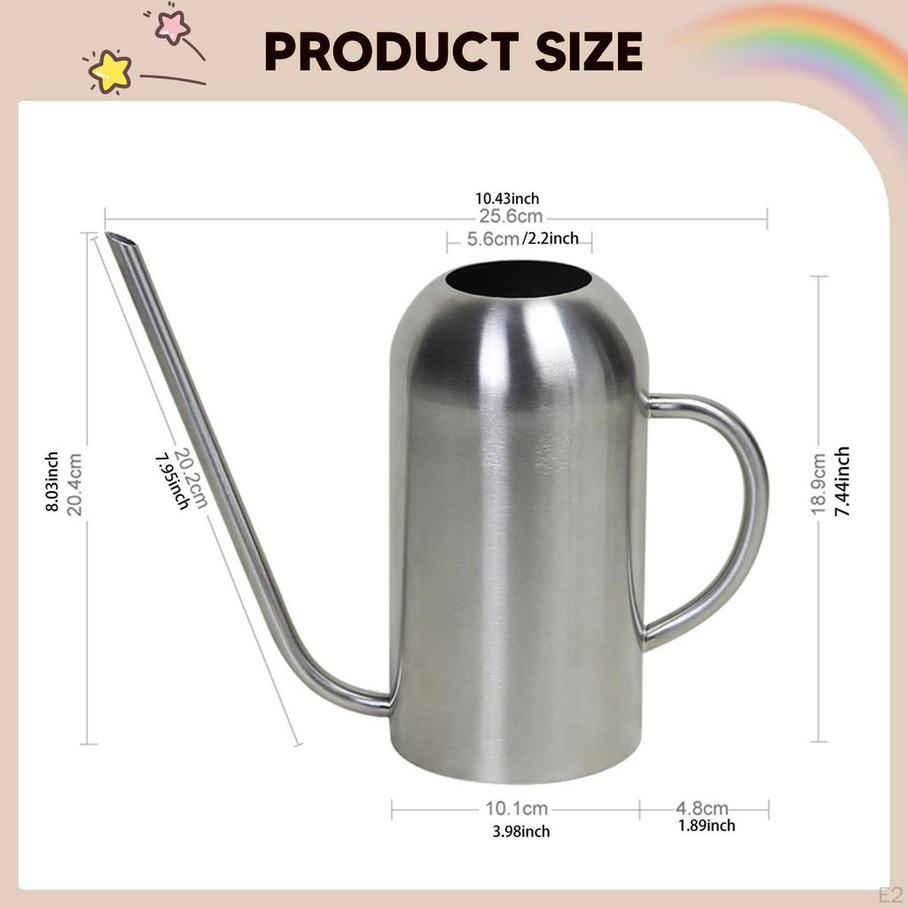 Plant Watering Can with Long Spout Portable 1.5L Pot Gardening Tool for Lawn Bonsai