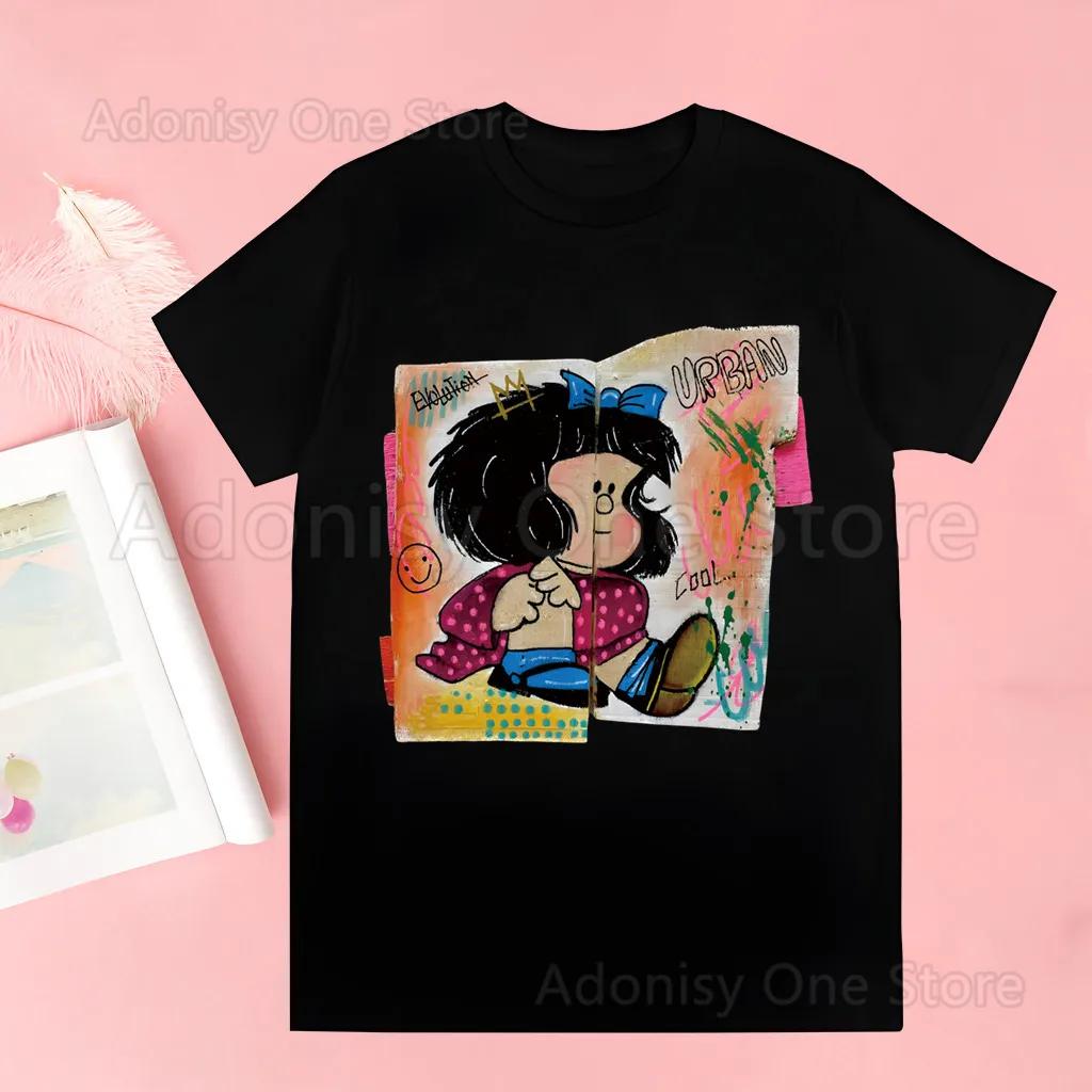 Mafalda Comic Ulzzang Cartoon Kawaii Men Harajuku Tops Summer Tops Graphic Tees Men Kawaii T-shirt Clothes boysT Shirt