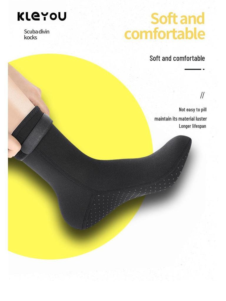 3MM Non-Slip Diving Socks - Waterproof, Warm, Long Tube Beach Socks for Men and Women