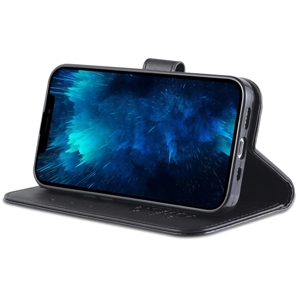 For iPhone 16 Pro Stand Case Anti-Drop PU Leather Wallet Phone Cover