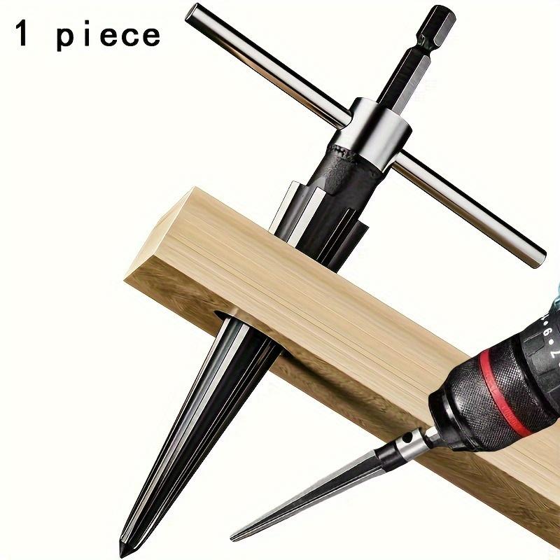 Hex Hole Reamer Set - Hand Held Taper Cutter for Wood, Metal and Plastic - Drill Compatible Chamfer Tool Accessory