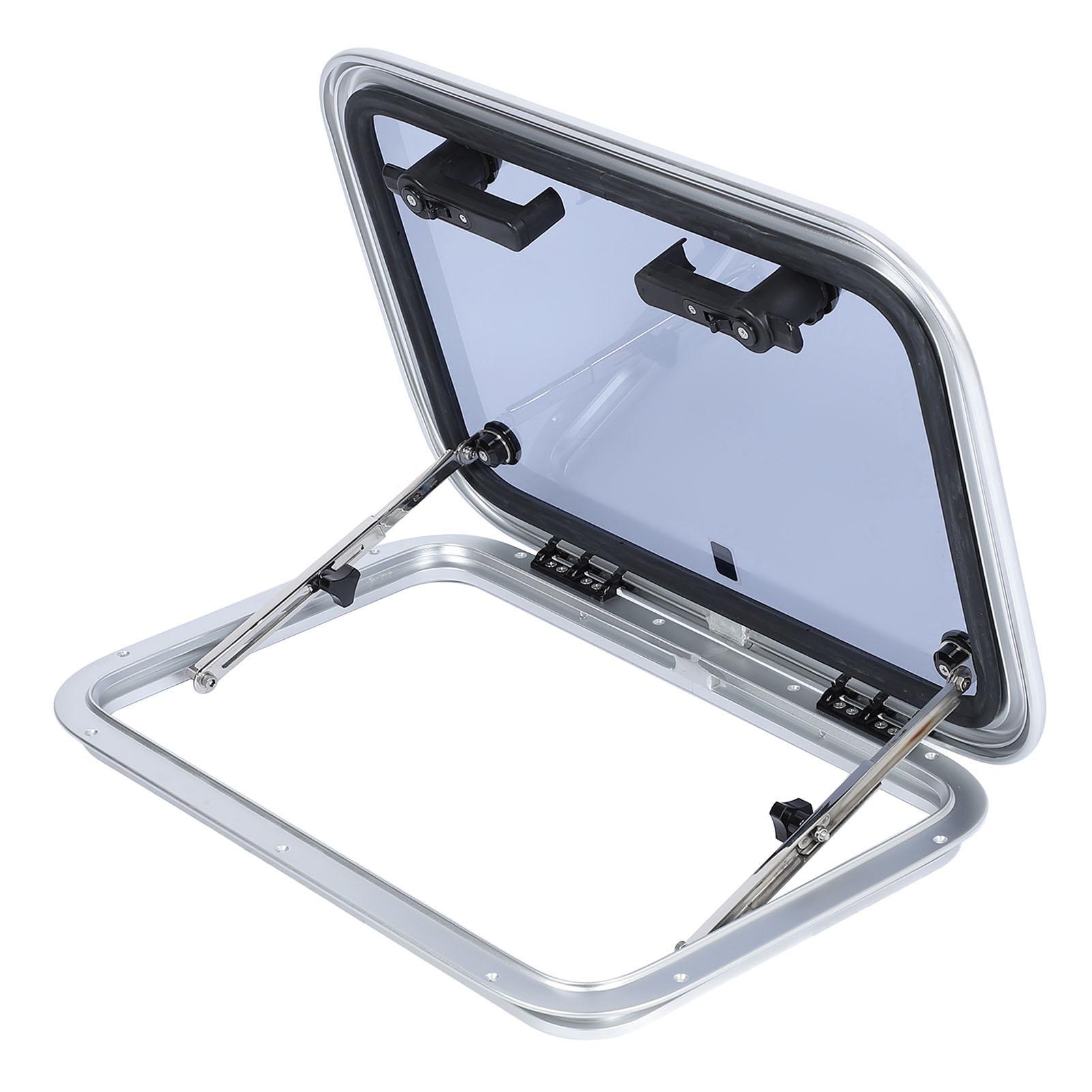 

17 X 25in Boat Porthole Window Push Out Tempered Glass Aluminum Alloy Frame Waterproof 90 Deg Opening for RV Yacht