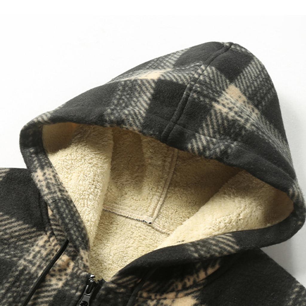 Men's Cardigan Hooded Skirt Fleece-Lined Casual Sports Sweatshirt