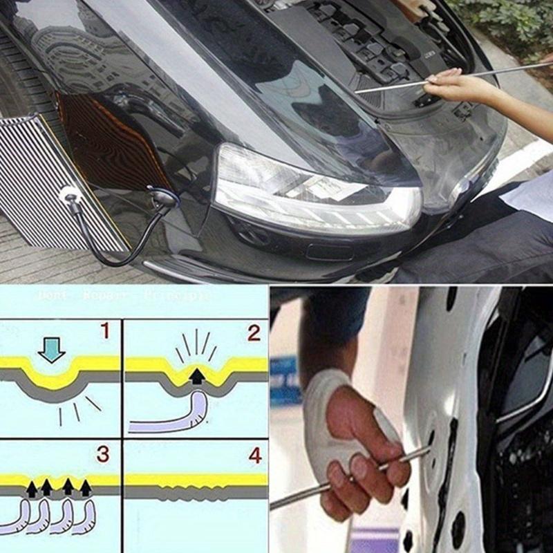 Car pole tool unpainted dent repair kit, with 6 car dent hook rods, suitable for repairing car body dents and hail damage